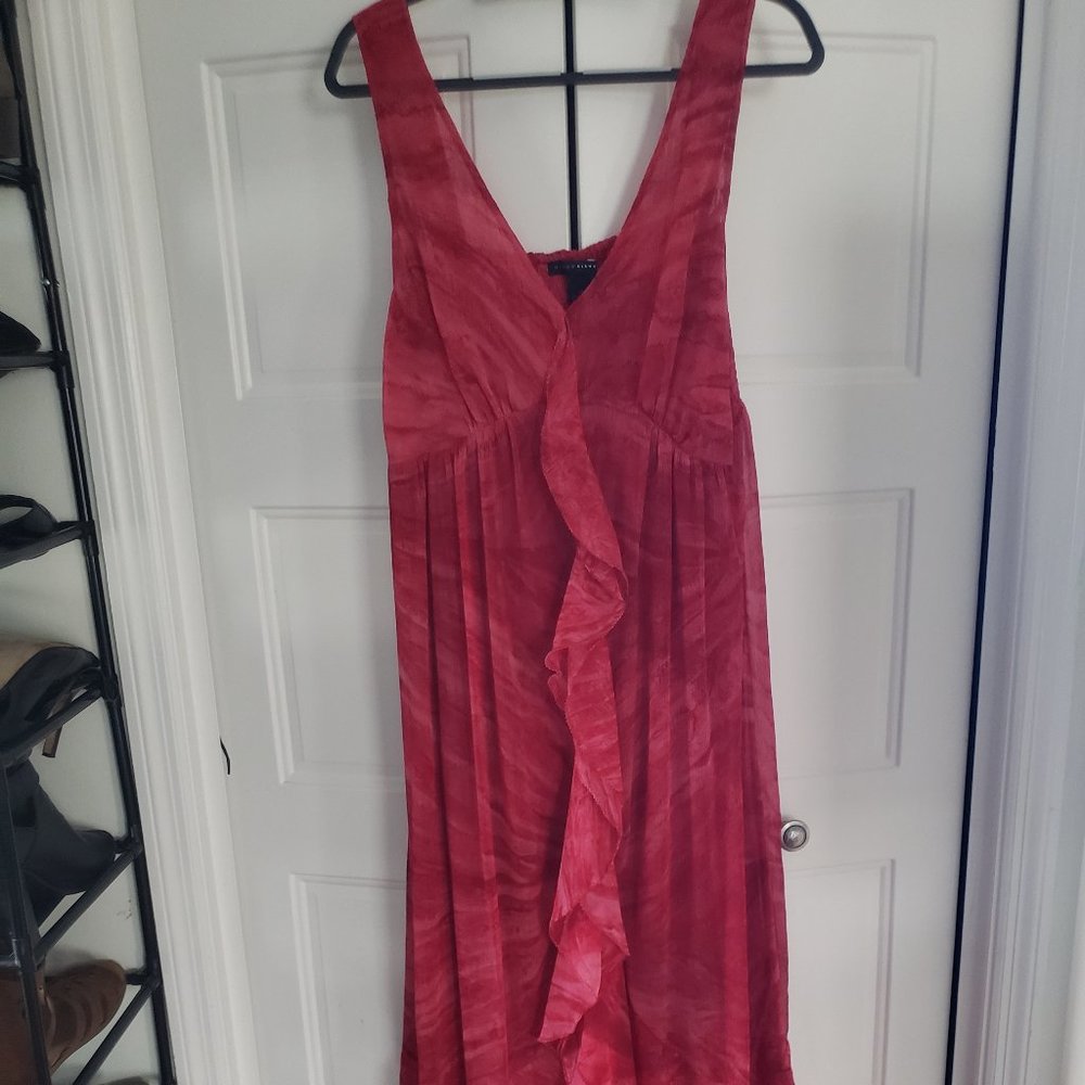 Red Maxi Dress with Ruffle Detail